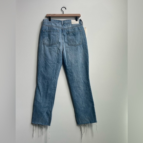 NWT GRLFRND Karolina High Rise Straight Crop Jeans Point Loma Distressed button - Picture 13 of 16